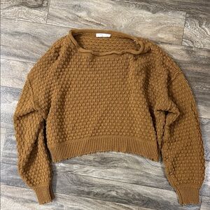 Double Zero Honeycomb Knit Sweater - Brown